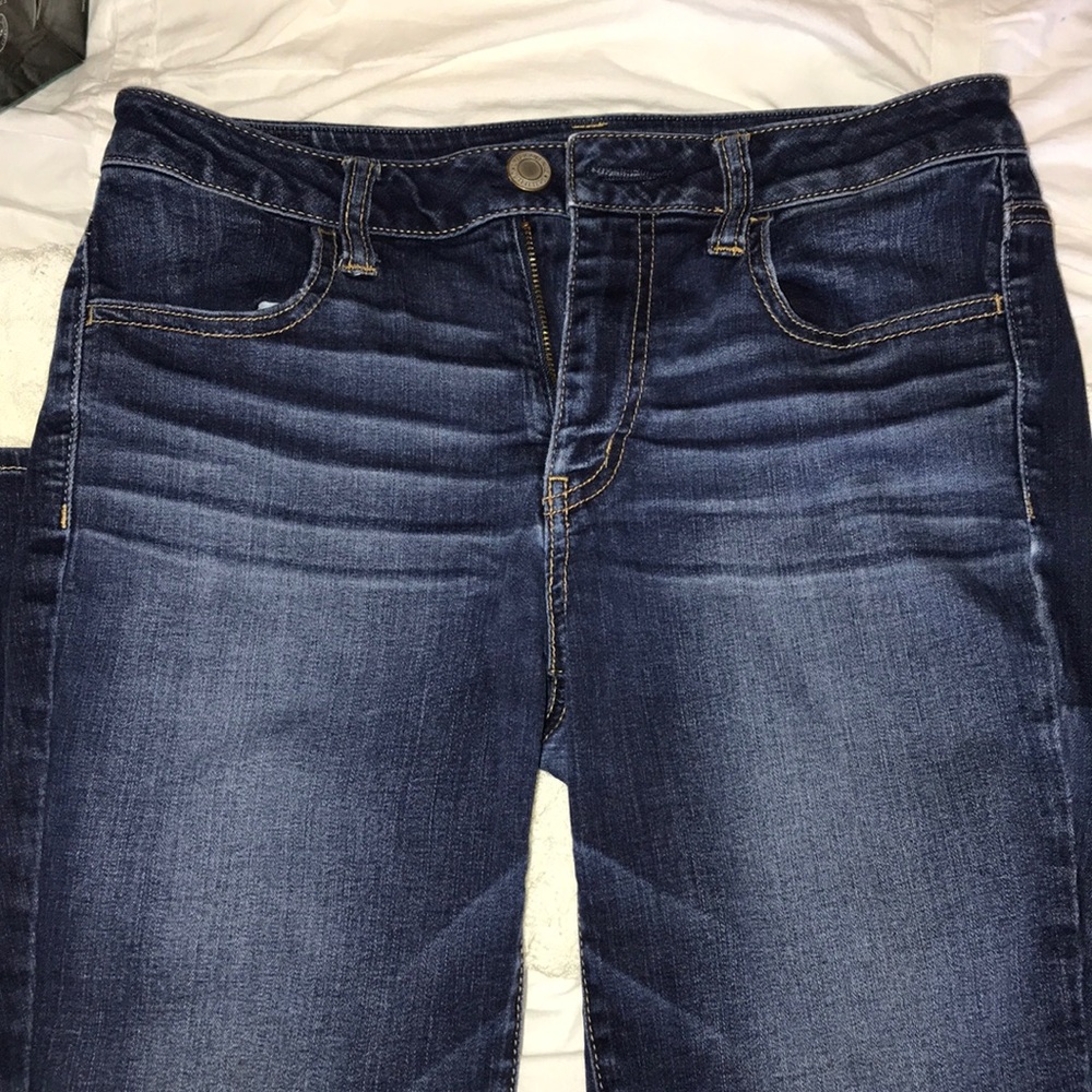 Dark wash high rise jeggings